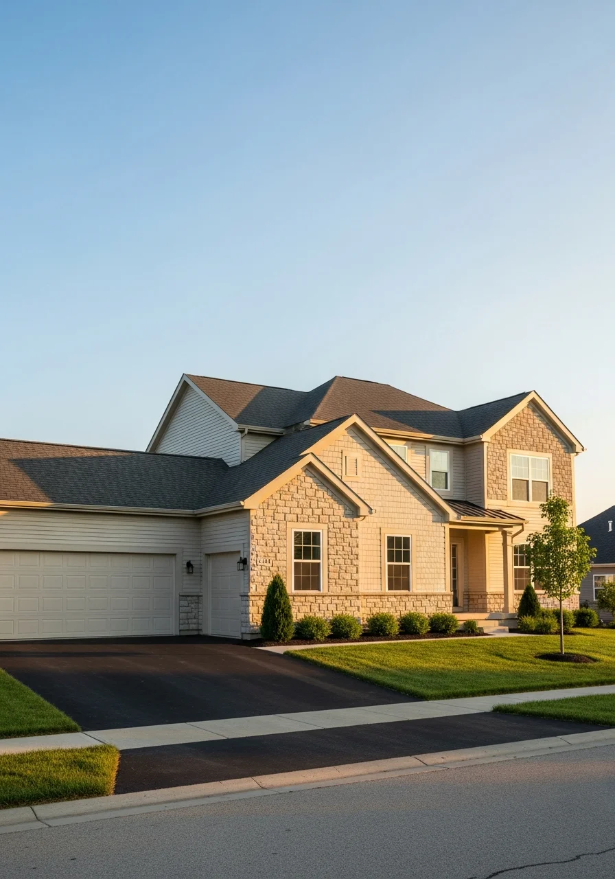 Plainfield home exterior with modern design and landscaping typical of newer neighborhoods.