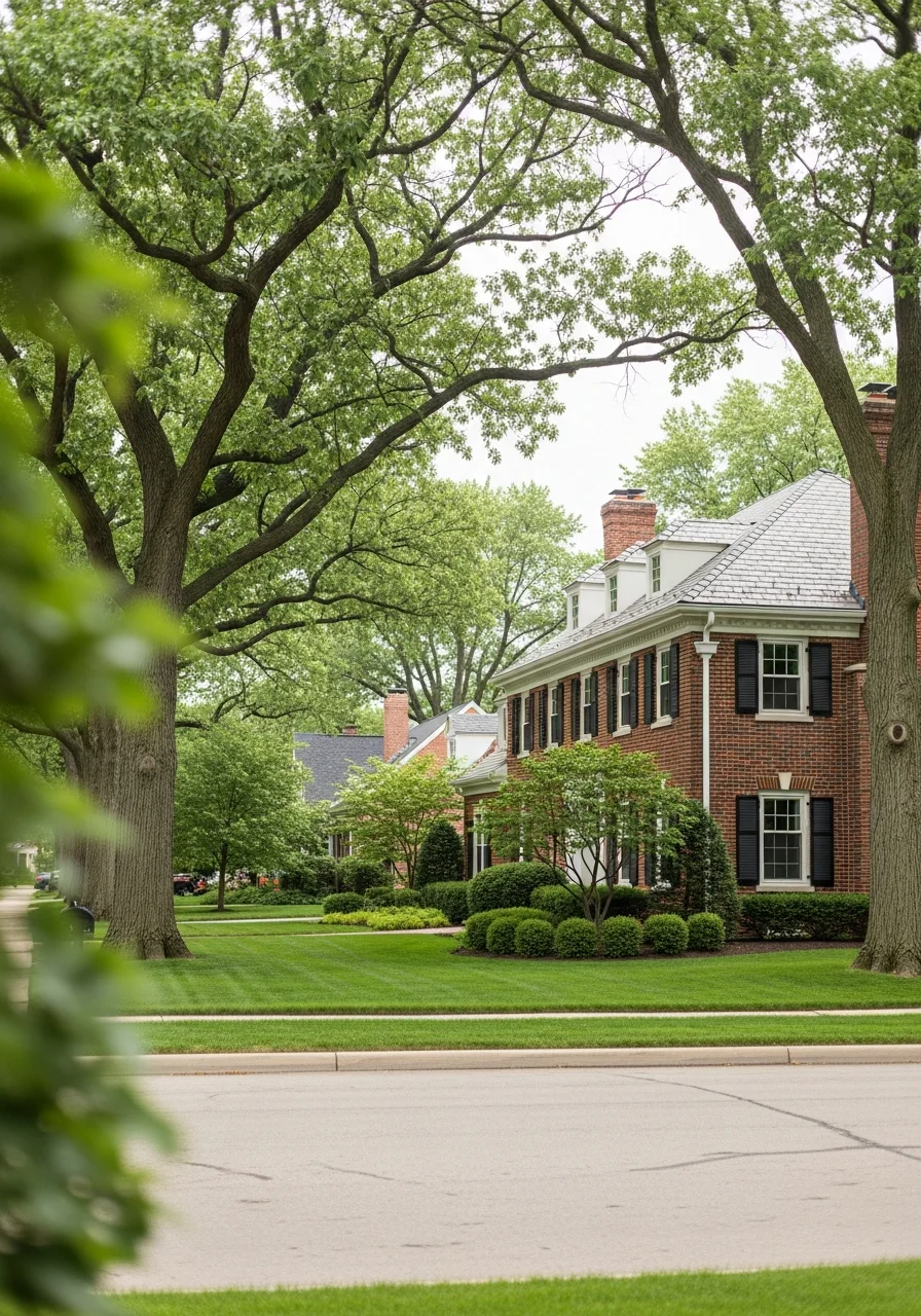 St. Charles residential home with period architecture and mature landscaping.