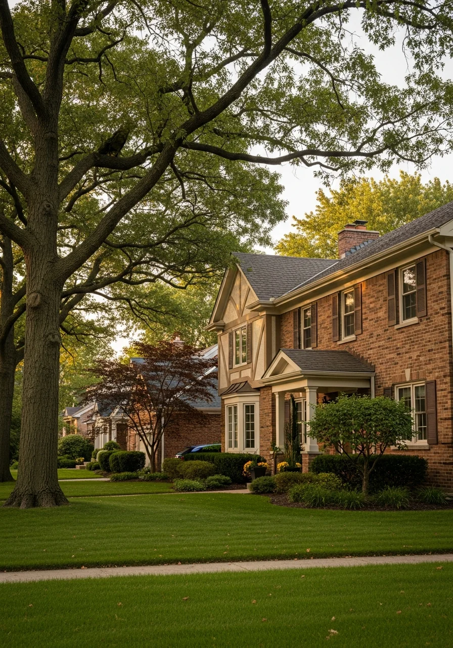Wheaton home exterior with traditional architecture and established landscaping.
